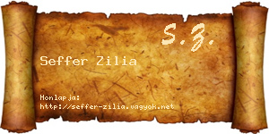 Seffer Zilia névjegykártya